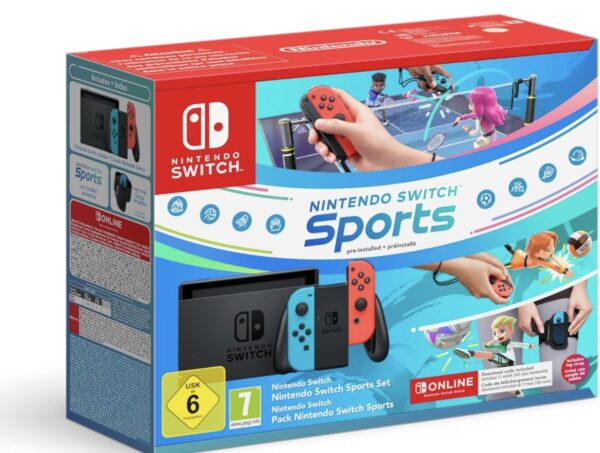Console Nintendo Switch (blu neon/rosso neon) + gioco Nintendo Switch Sports preinstallato + 12 Mesi Nintendo Switch Online
