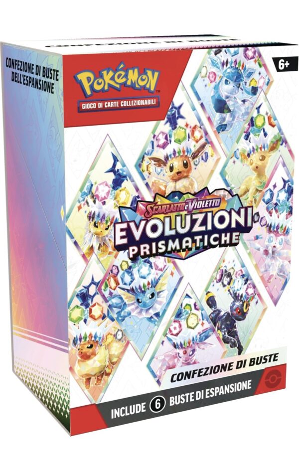 Pokémon scarlatto e violetto evoluzioni prismatiche box 6 buste