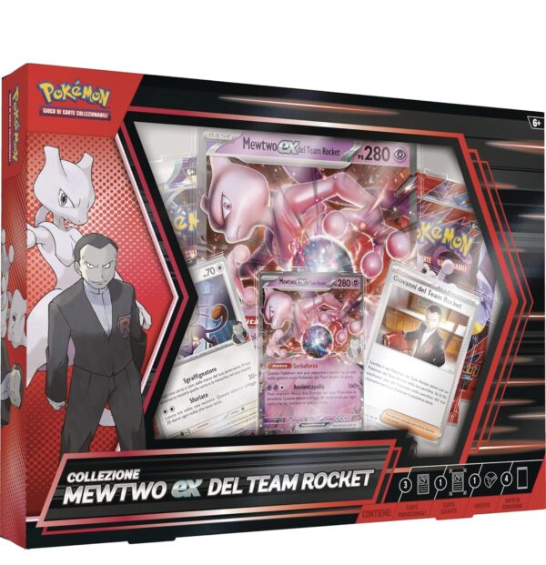 Pokémon: collezione Mewtwo-ex del Team Rocket del GCC Pokémon (una carta promozionale olografica, una carta olografica gigante e quattro buste di espansione)