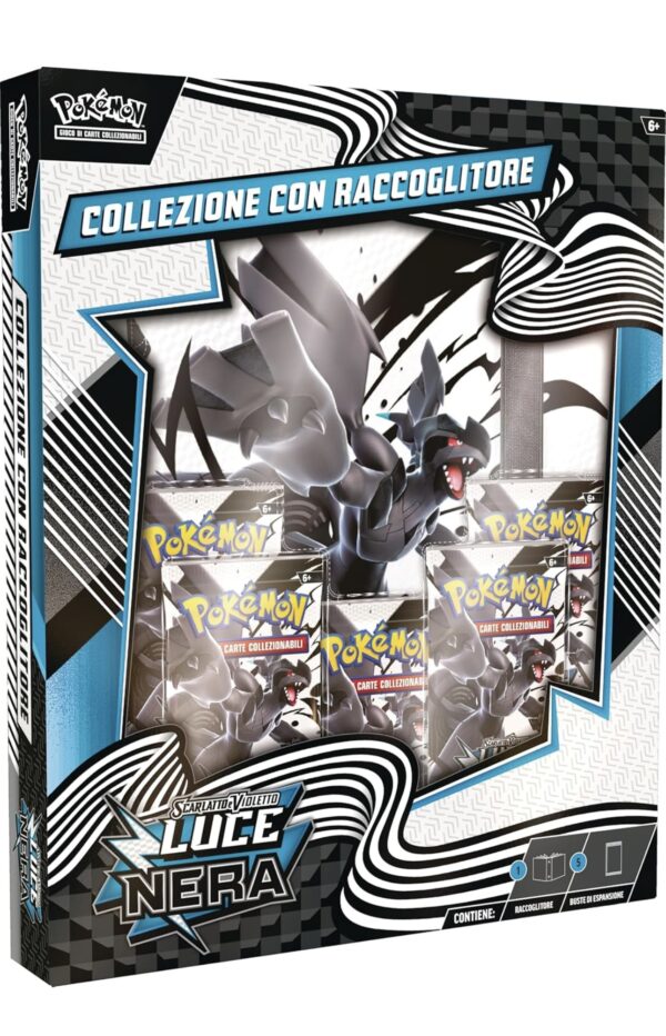 Pokémon: collezione con raccoglitore dell’espansione Scarlatto e Violetto - Luce Nera del GCC Pokémon (raccoglitore con Zekrom e cinque buste di espansione)
