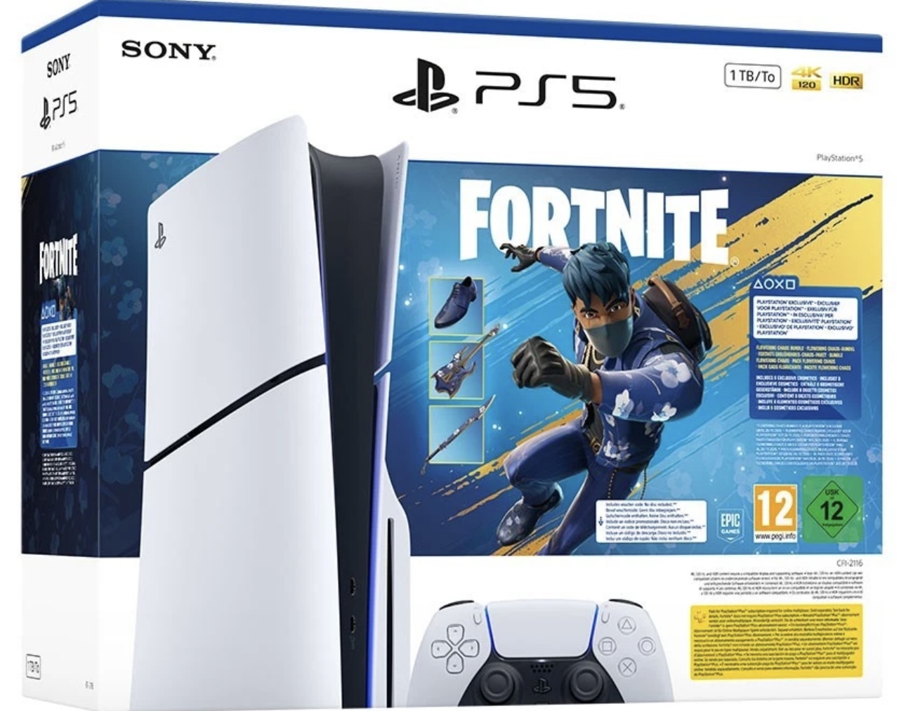 Console Sony PlayStation 5 Slim Chassis E + Fortnite Flowering Chaos Bundle