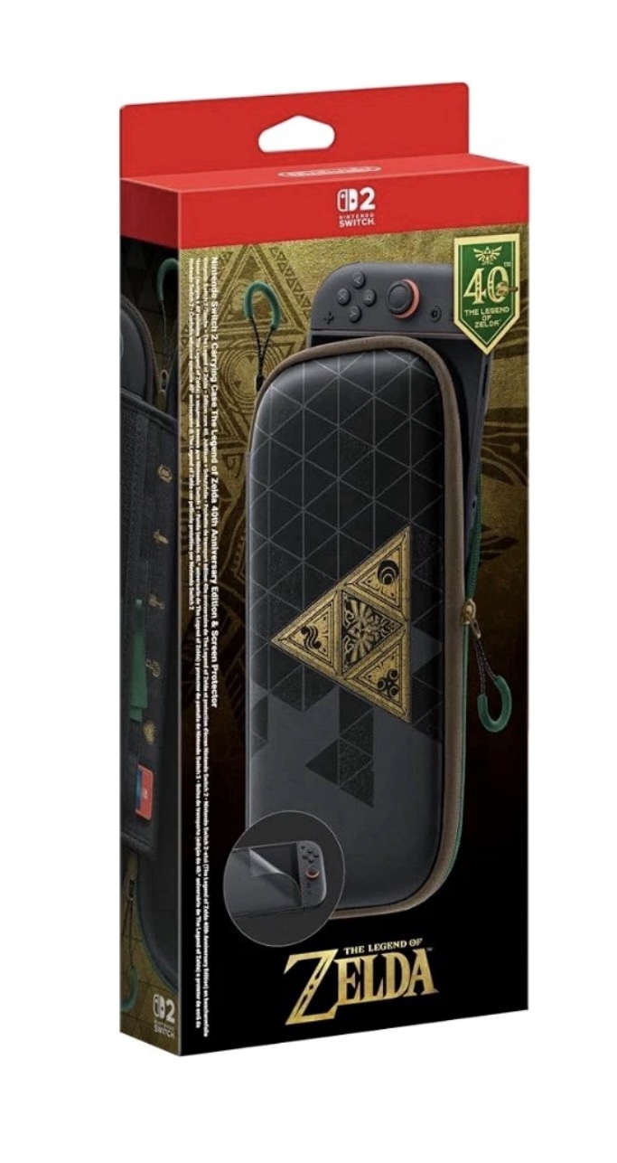 Custodia e Pellicola Protettiva Nintendo Switch 2 – The Legend of Zelda 40th Anniversary Edition