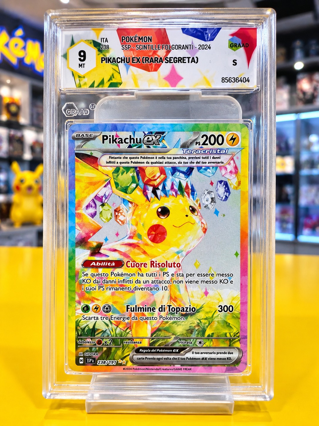 Pokémon Pikachu ex 238/191 SIR – Scintille Folgoranti ITA – GRAAD 9 Mint